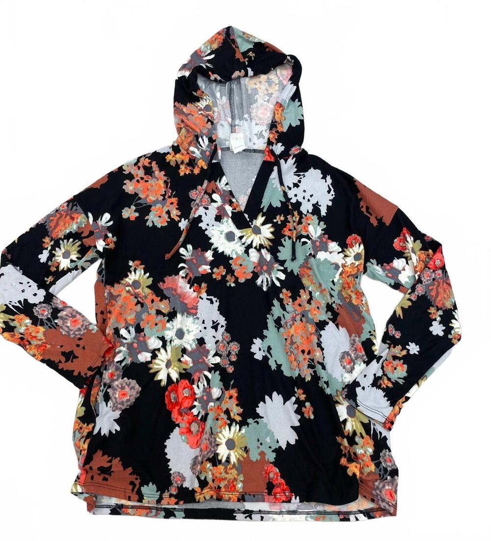 NEW SEW IN LOVE women's floral hoodie in black